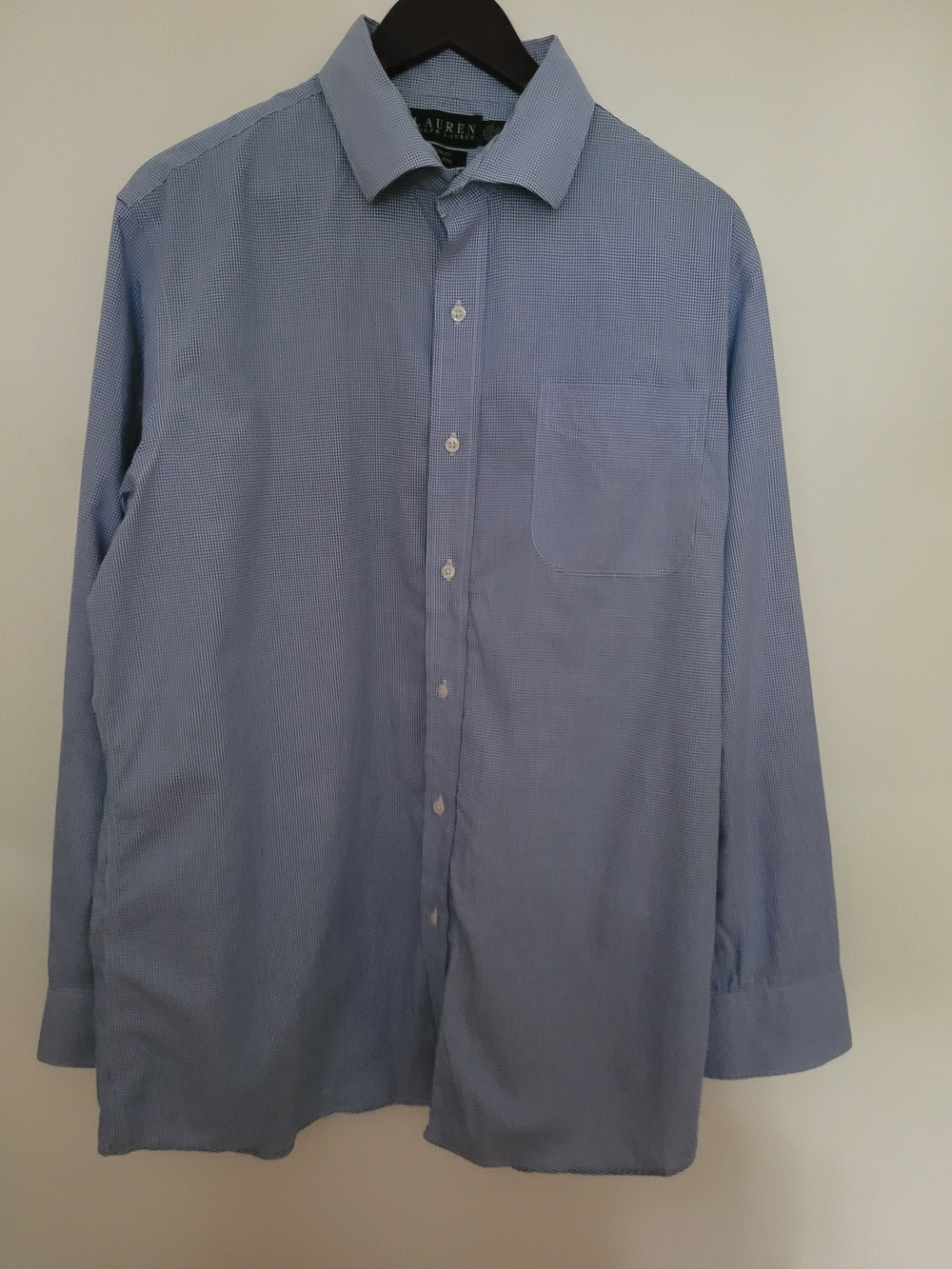 Lauren Ralph Lauren Blue Men's Dress Shirt with Chest Pocket